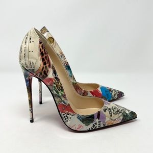 Christian Louboutin So Kate 120 Multicolor Patent Leather Pumps Shoes